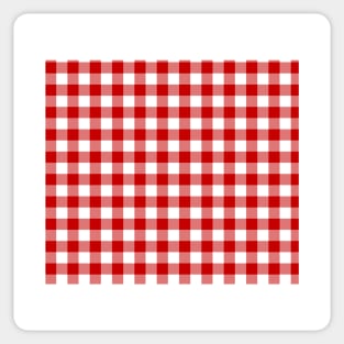 Red and White Pin Check Gingham Sticker